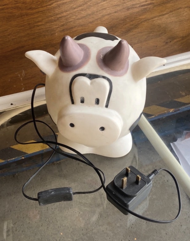 Lot 096: 1990s Blow-Moulded Vinyl Cow Night Light