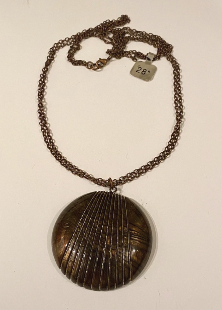 Lot 127: New 28-Inch Retro Acrylic Pendant Necklace — Maximalist Statement Piece