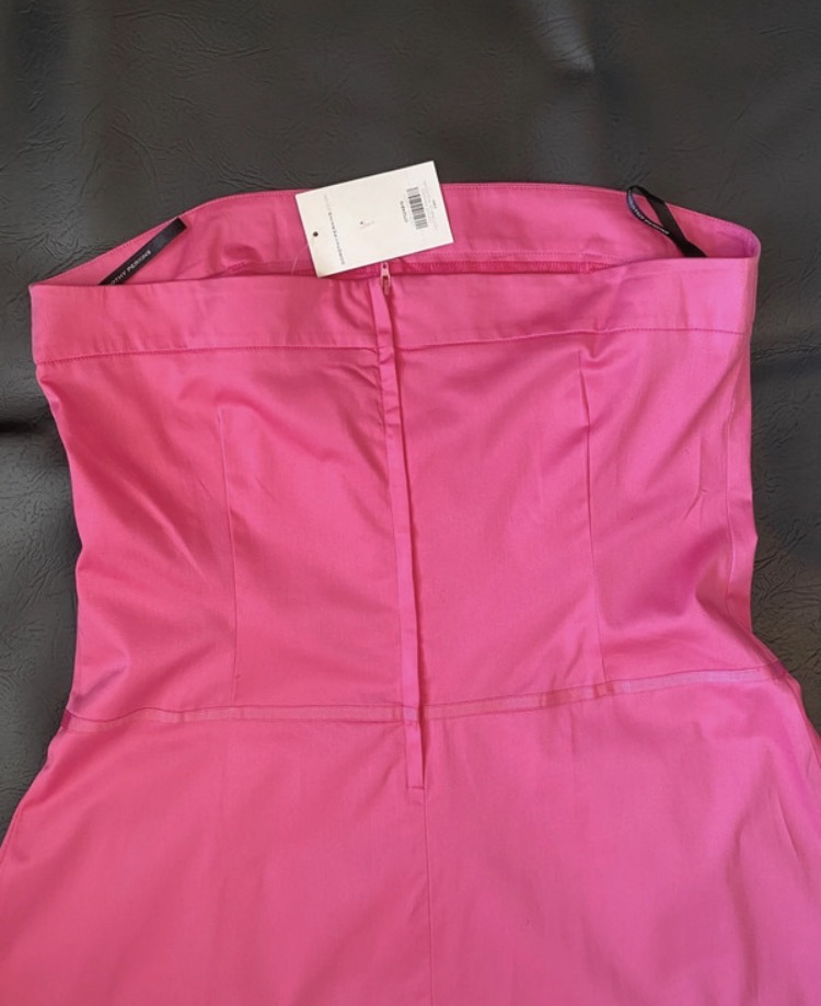 nwt-dorothy-perkins-hot-pink-strapless-midi-dress-size-16-189-10