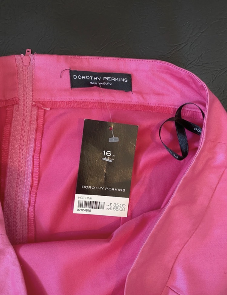 nwt-dorothy-perkins-hot-pink-strapless-midi-dress-size-16-189-6