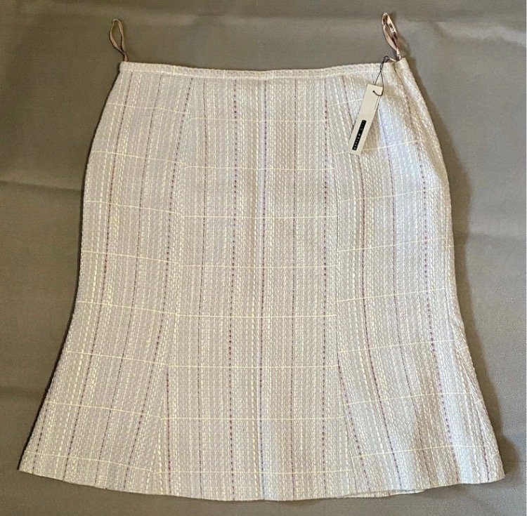 Lot 182: NWT Y2K Office Girl Tweed Flared Midi Skirt — Size UK 18 / EUR 44