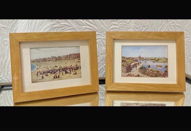 Lot 034: Pair of Framed Vintage Skegness Postcards — 1920s-1930s
