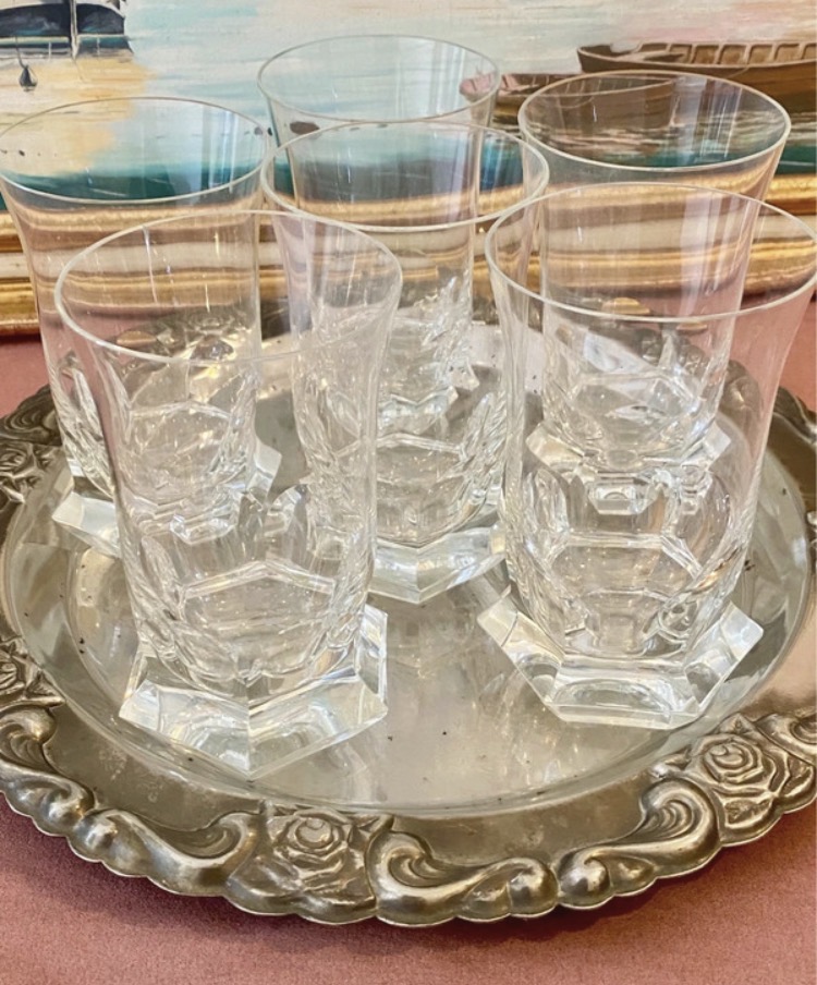 set-of-6-vintage-luminarc-topaz-crystal-glasses-silver-plated-tray-100-3