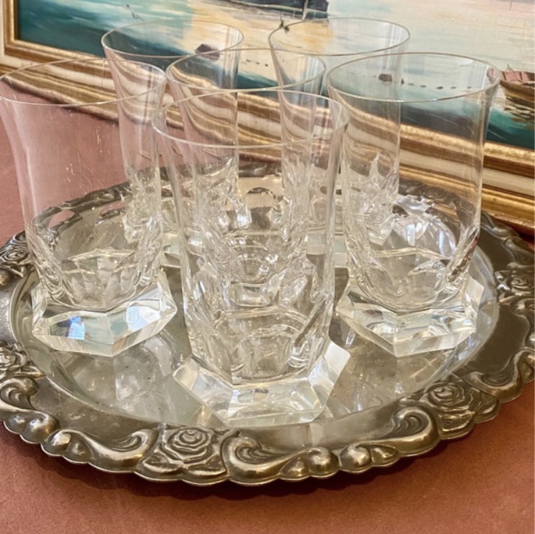 set-of-6-vintage-luminarc-topaz-crystal-glasses-silver-plated-tray-100-4