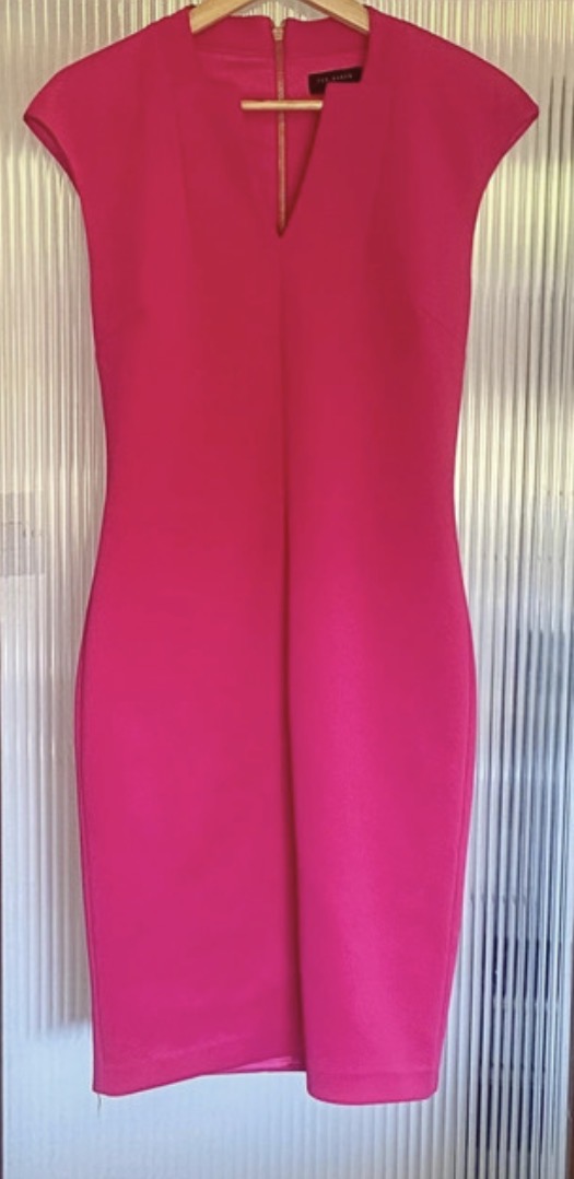 Lot 176: Ted Baker Bright Pink Sheath Dress, Size 2 (UK 10)