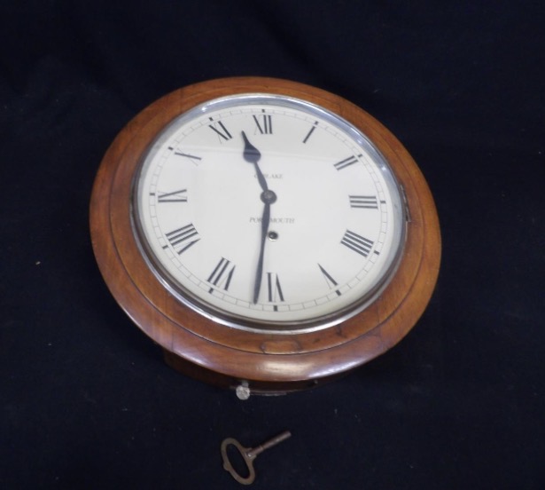 Lot 164: Victorian Mahogany Cased Wall Clock with Key