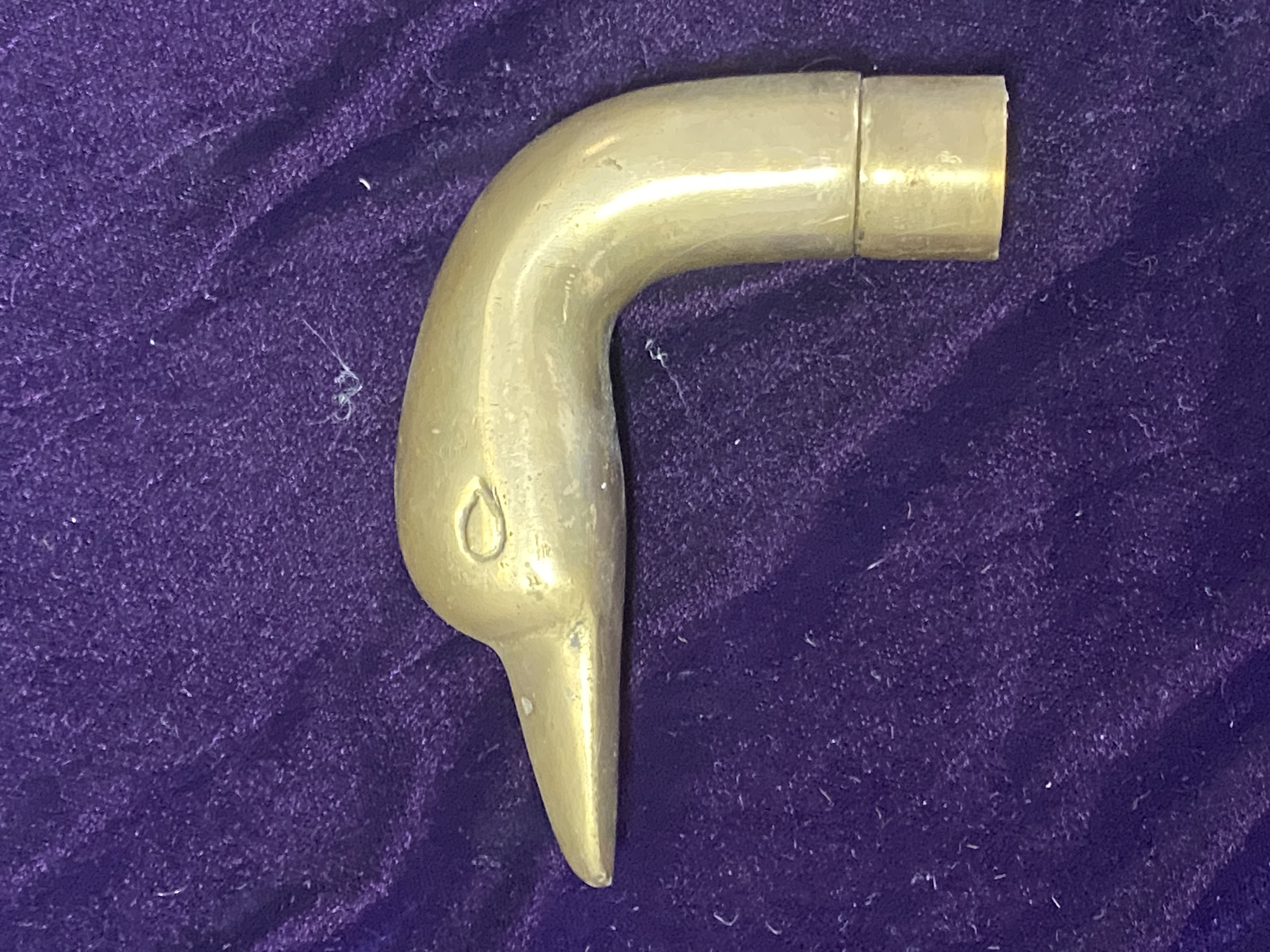 Lot 076: Vintage Brass Duck Walking Stick Topper